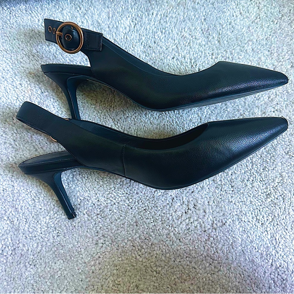 Black Leather Sling Back 👠